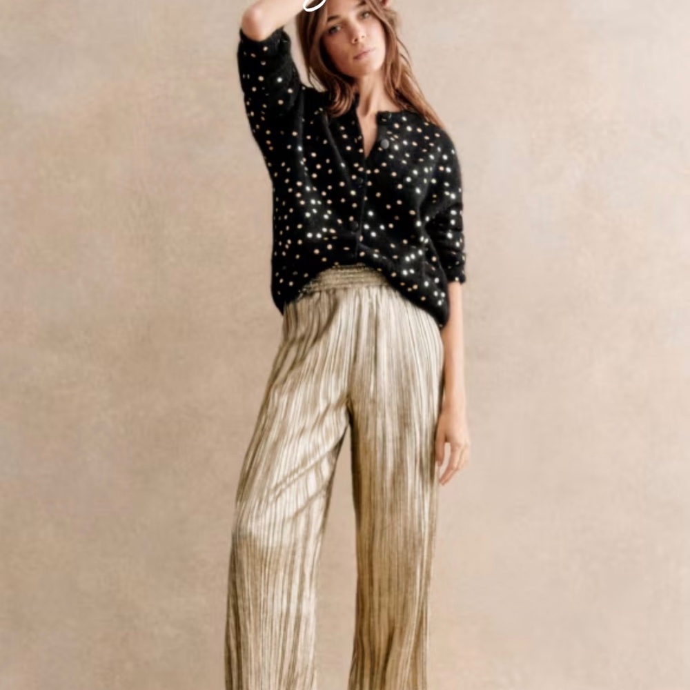 New with tag Sézane Cyrano Trousers in Gold Metallic size 4 / 36